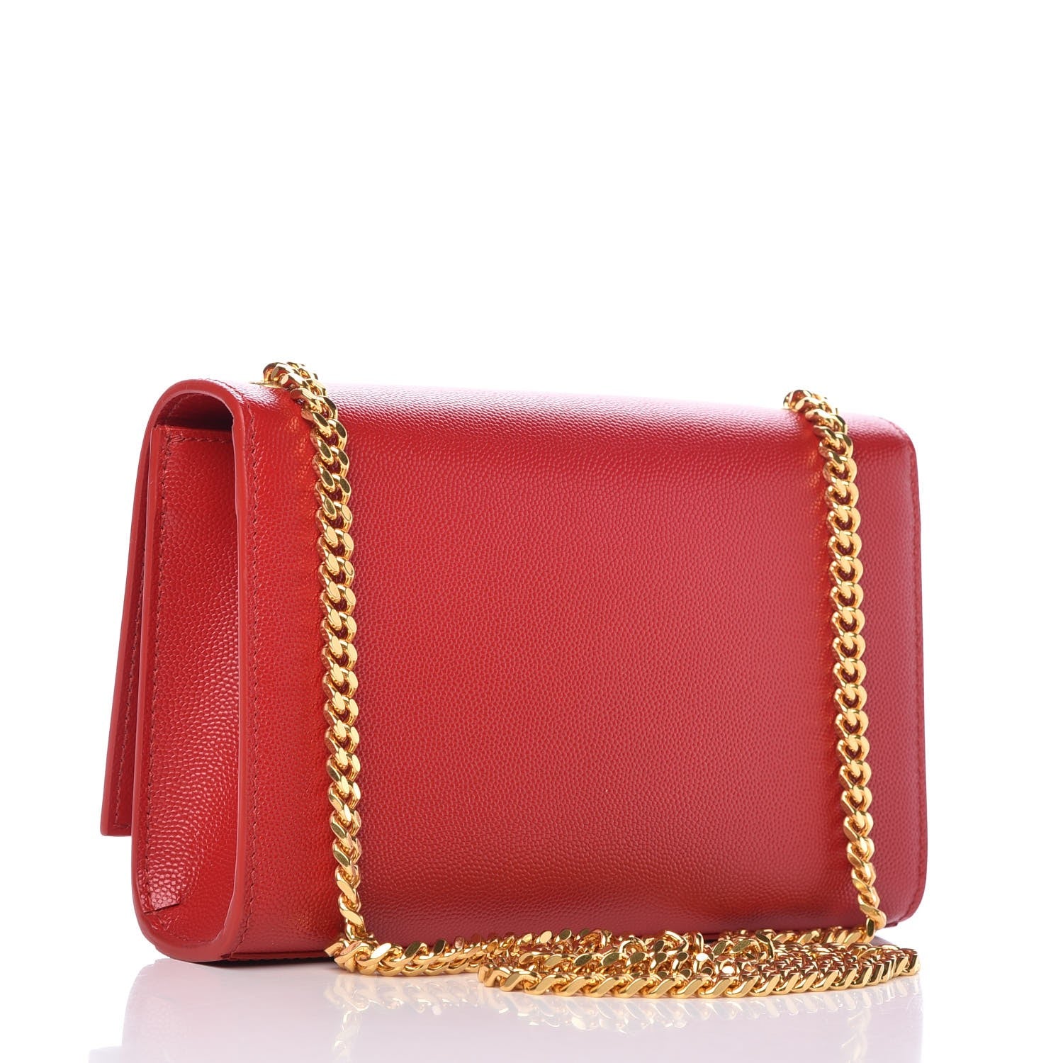 Saint Laurent Grain De Poudre Small Monogram Kate Satchel Bandana Red 3 of 7