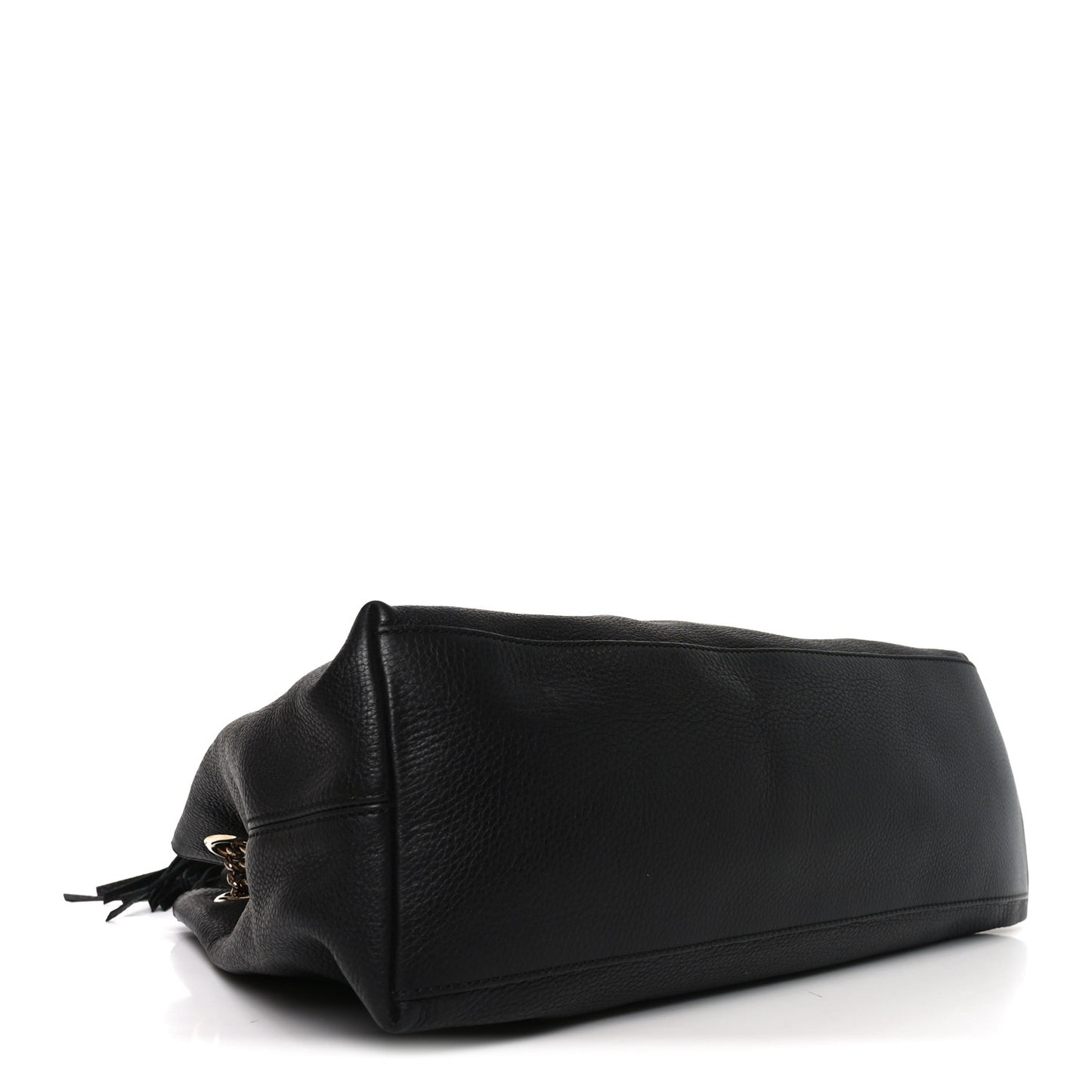 Pebbled Calfskin Medium Soho Chain Shoulder Bag Black