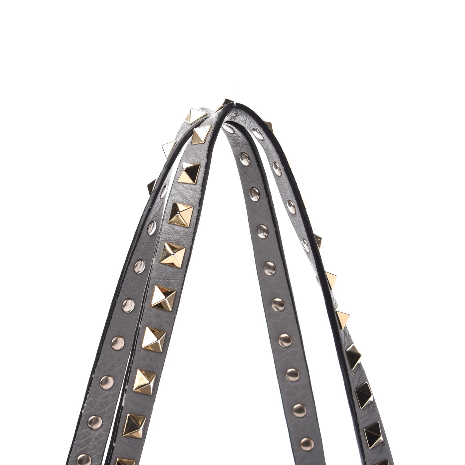 Valentino Garavani Grained Calfskin Small Rockstud Tote Grey 11 of 12