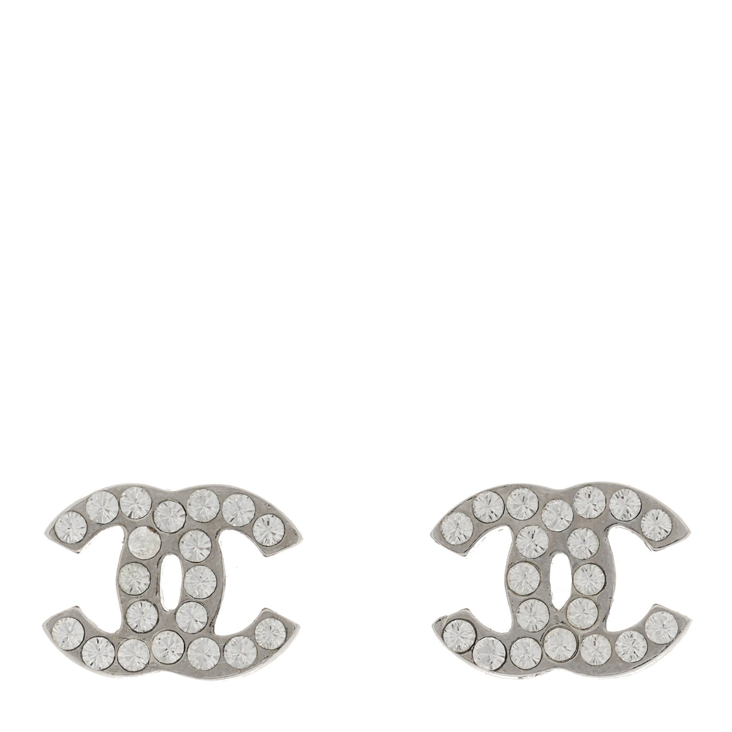 Crystal Mini CC Earrings Silver