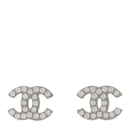 Chanel Crystal Mini CC Earrings Silver 1 of 4