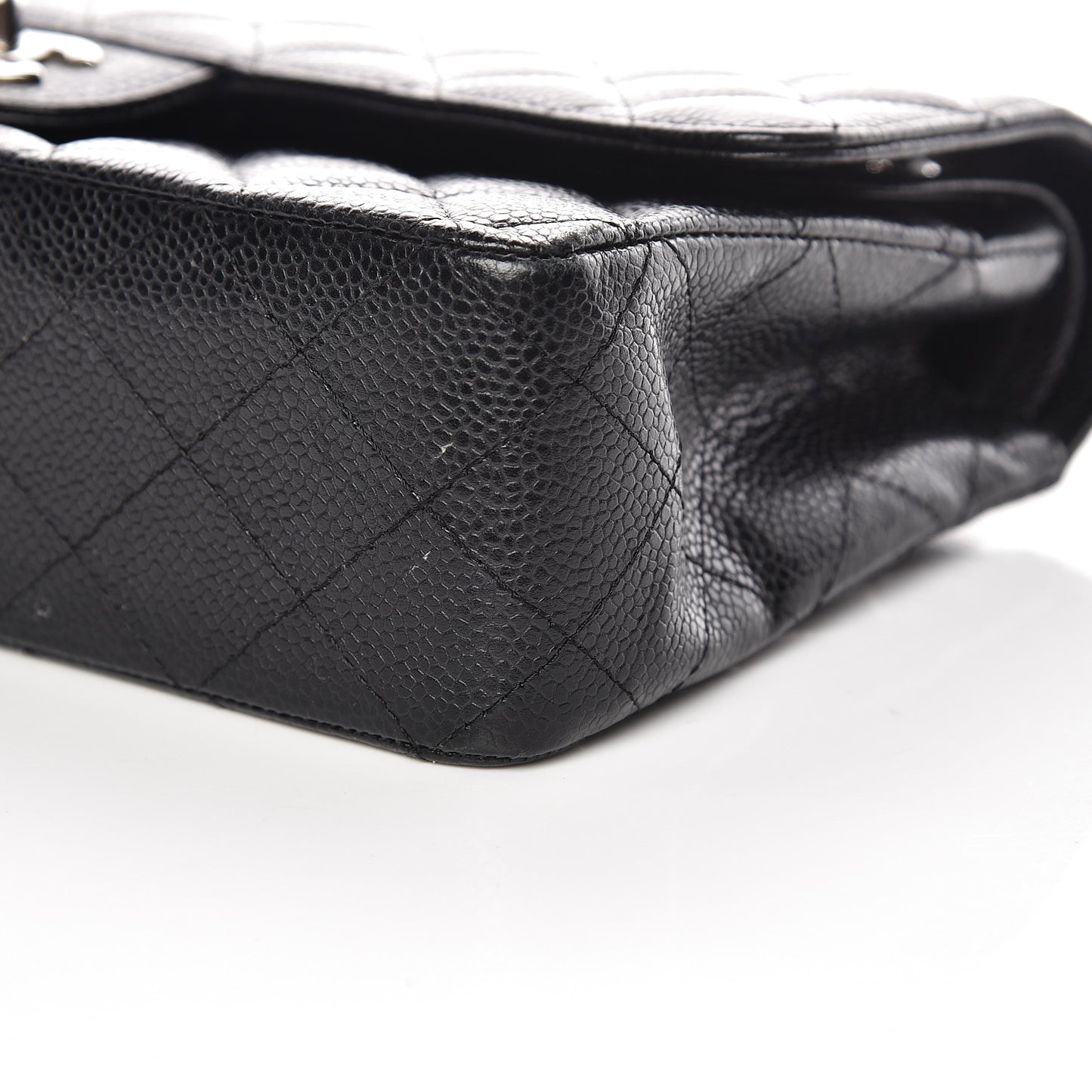 Caviar Quilted Medium Double Flap Black