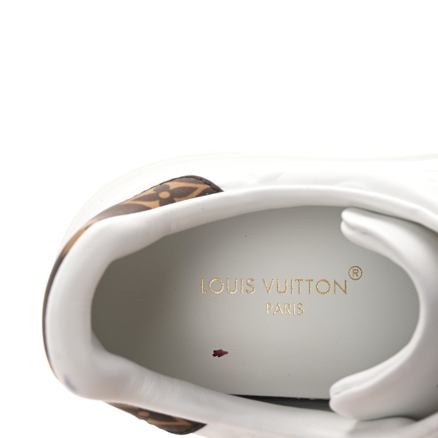 Lambskin Embossed Monogram Time Out Sneakers 38 White