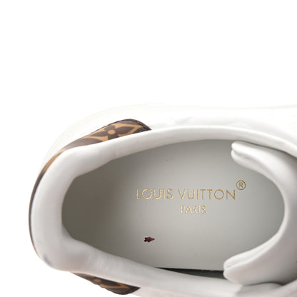 Louis Vuitton Lambskin Embossed Monogram Time Out Sneakers 38 White 8 of 9