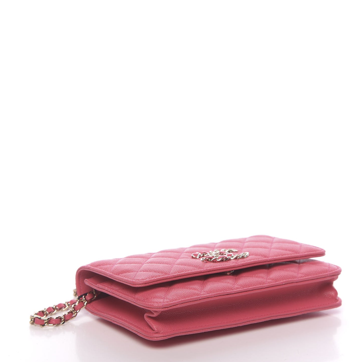 Caviar Quilted French New Wave Chain CC Wallet On Chain WOC Pink