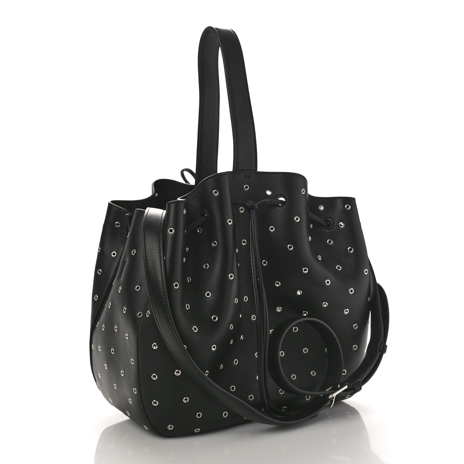 Alaia Calfskin Grommet Rose-Marie 28 Bag Black 2 of 8
