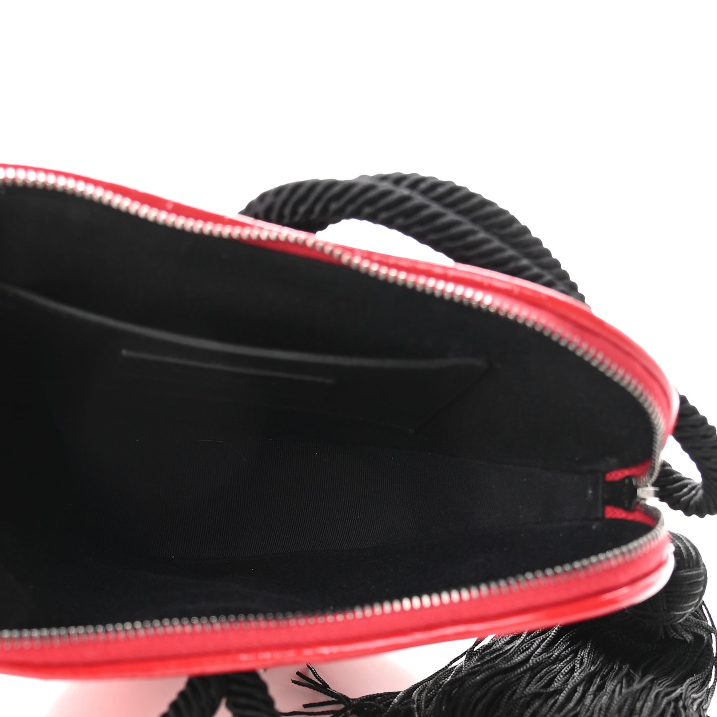 Patent Crocodile Embossed Sac Coeur Heart Shaped Clutch Red