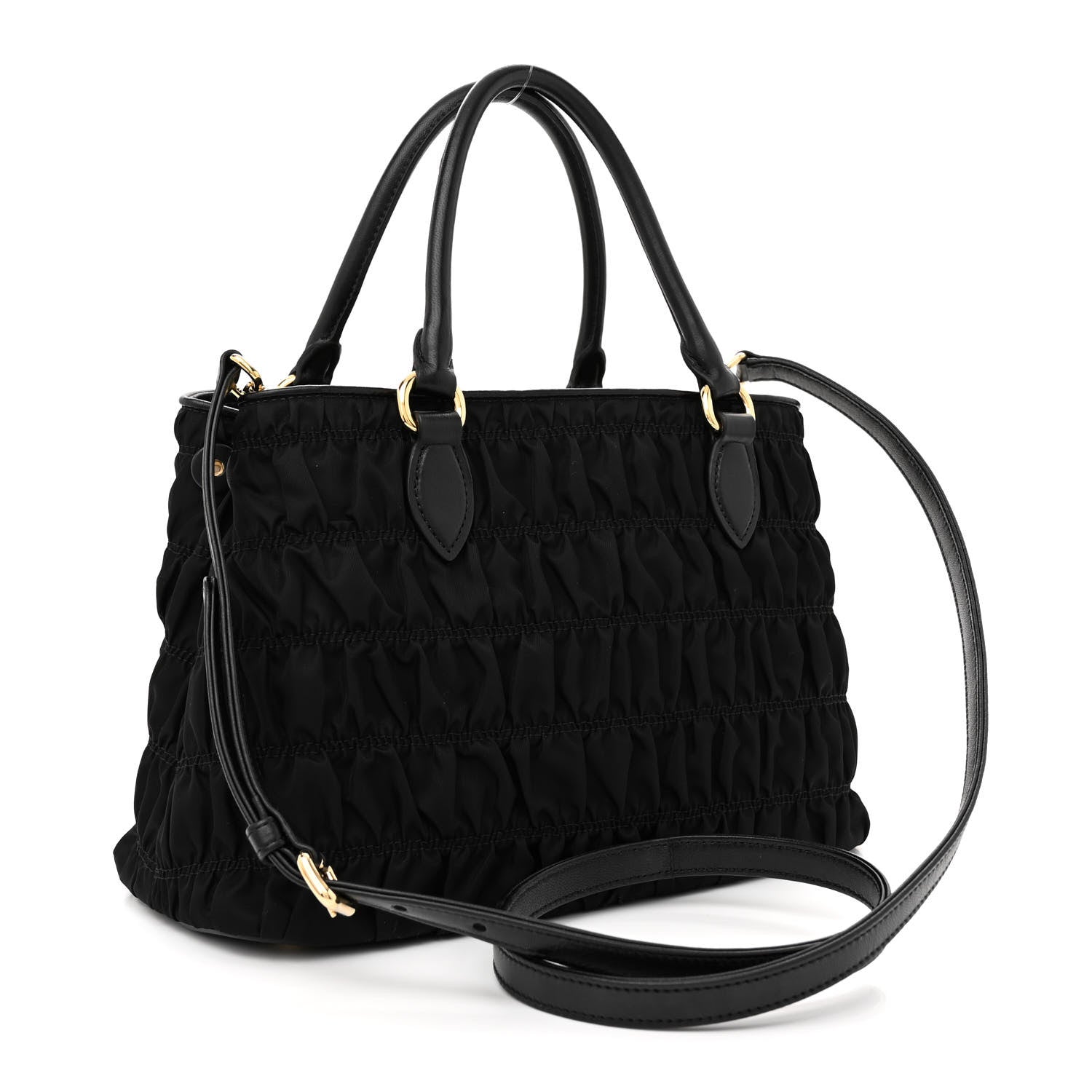 Prada Tessuto Nylon Gaufre Small Tote Black 3 of 10
