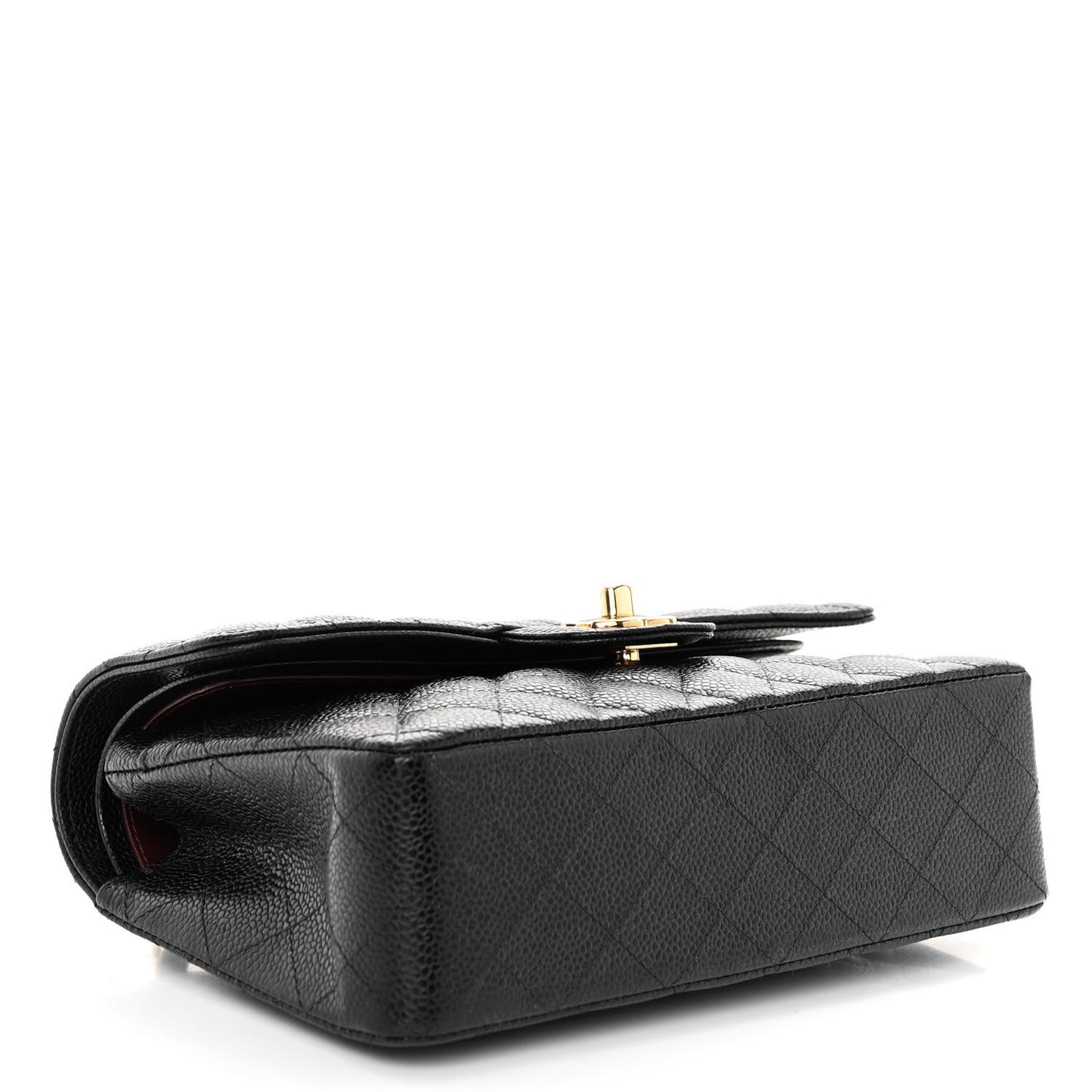 Caviar Quilted Small Double Flap Black