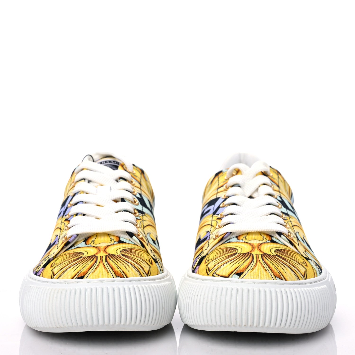Versace X FENDI Fabric FF Baroque Fendace Greca Sneakers 40 Gold Multicolor 2 of 9