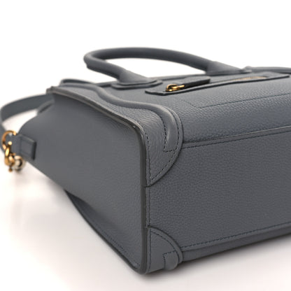 Celine Drummed Calfskin Nano Luggage Kohl 8 of 9