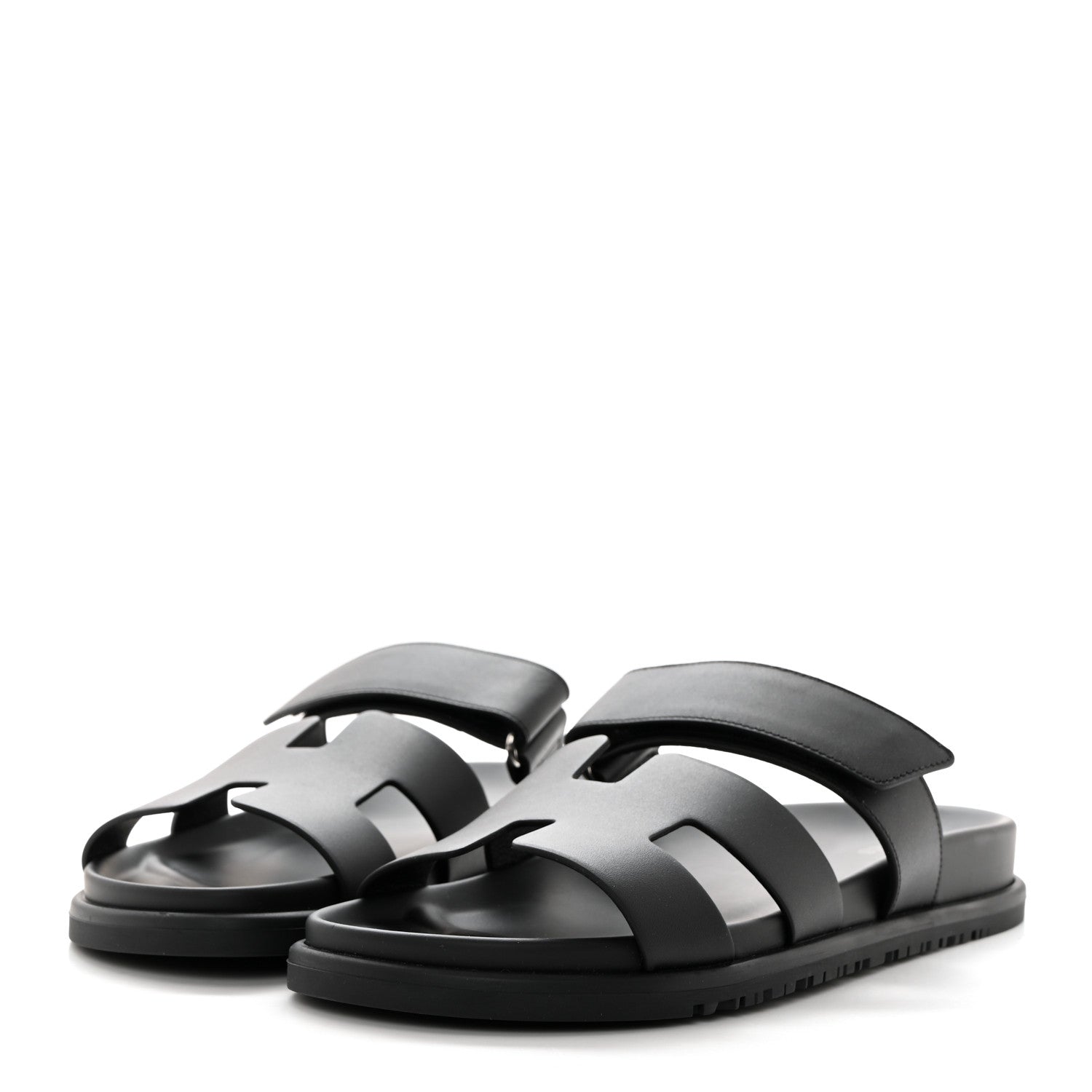 Hermes Calfskin Womens Chypre Sandals 39 Black 3 of 9