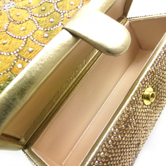 Judith Leiber Swarovski Crystal Kisslock Evening Bag Gold 7 of 8