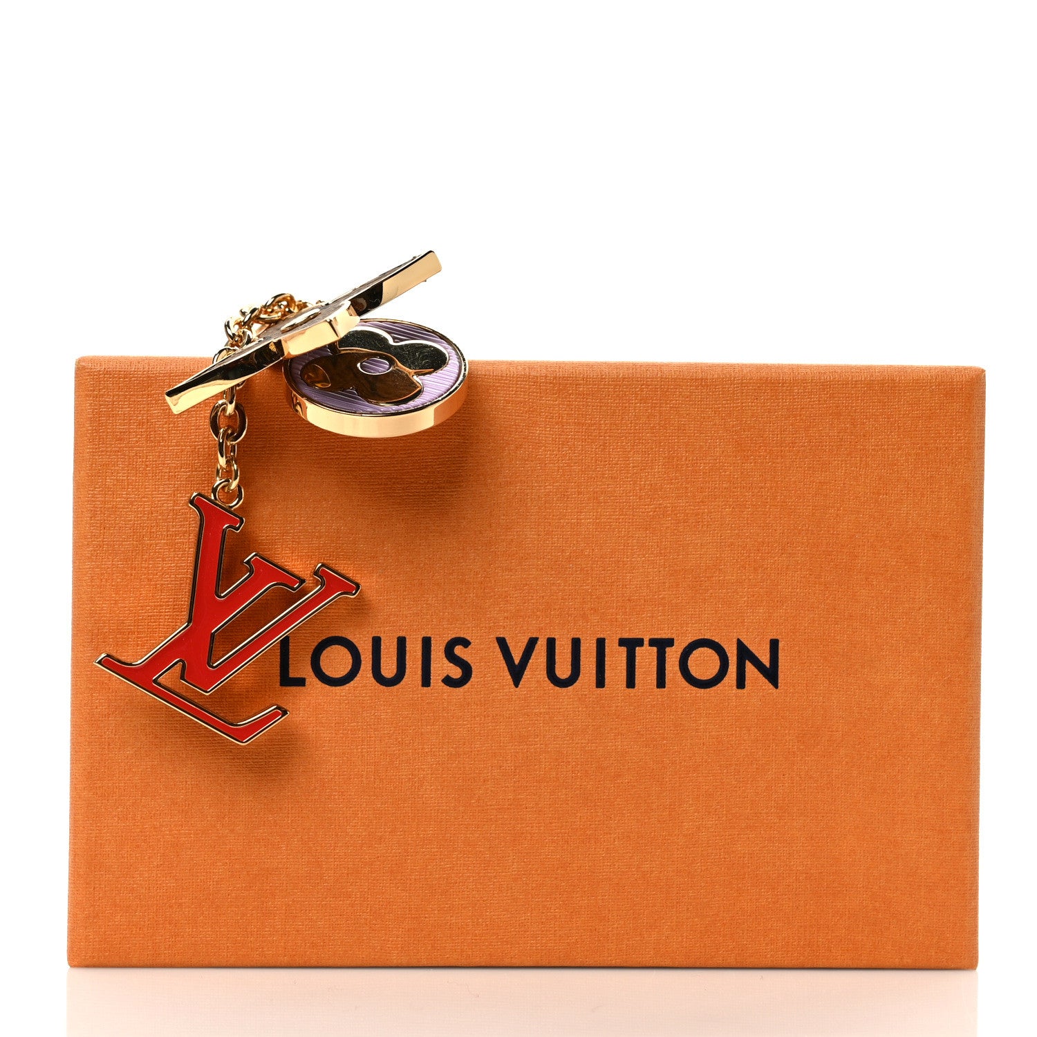 Louis Vuitton Metal Reverse Monogram Epi Spring Street Bag Charm Key Holder Gold 4 of 4