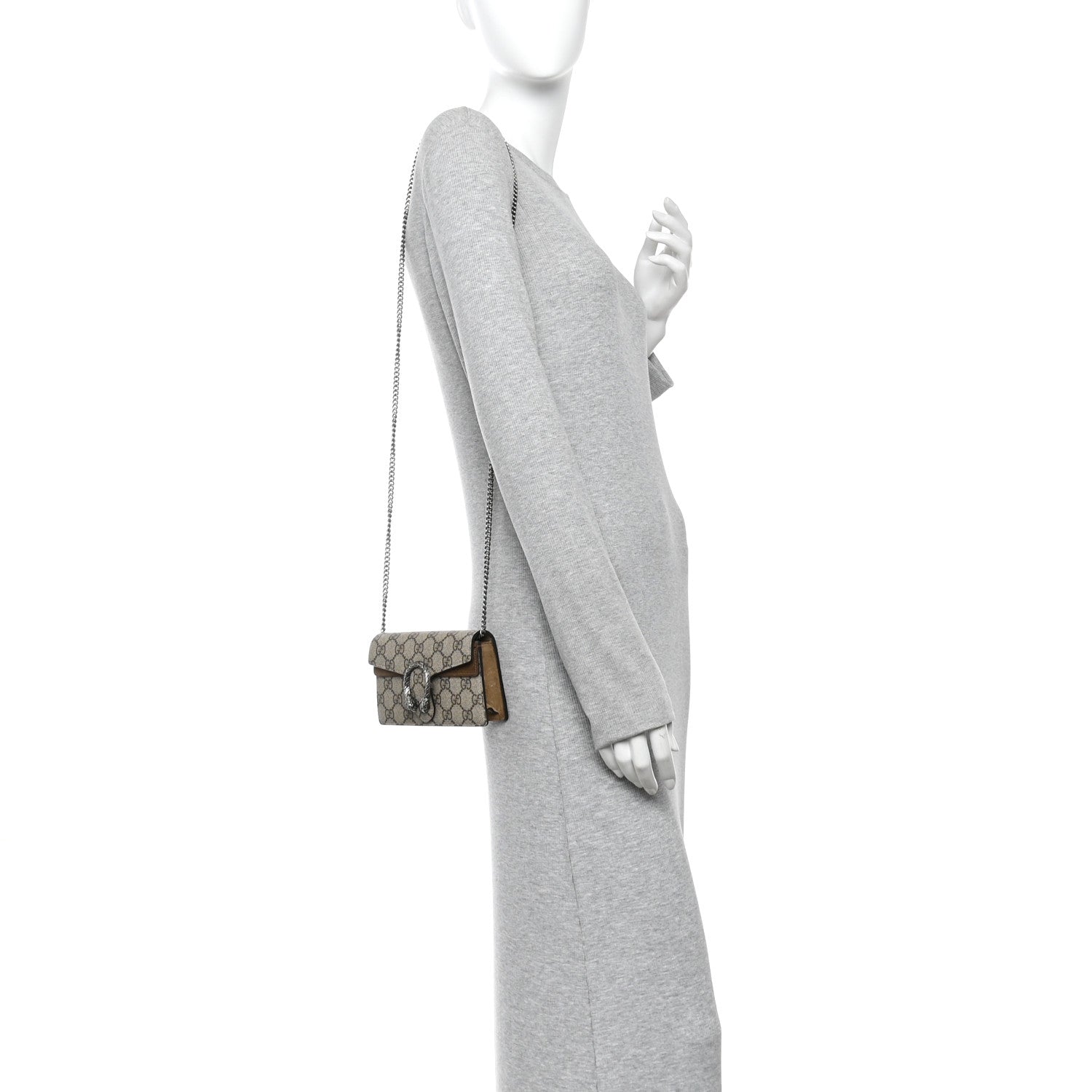 Gucci GG Supreme Monogram Super Mini Dionysus Shoulder Bag Taupe 2 of 11