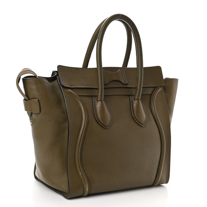 Celine Drummed Calfskin Mini Luggage Souris 3 of 13