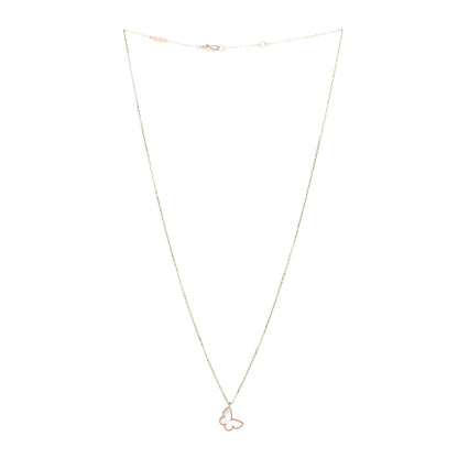 Van Cleef & Arpels 18K Yellow Gold Mother of Pearl Sweet Alhambra Butterfly Pendant Necklace 2 of 8