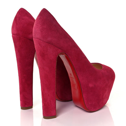 Christian Louboutin Suede Shameless 160 Peep Toe Heels 37 Pivoine 4 of 9