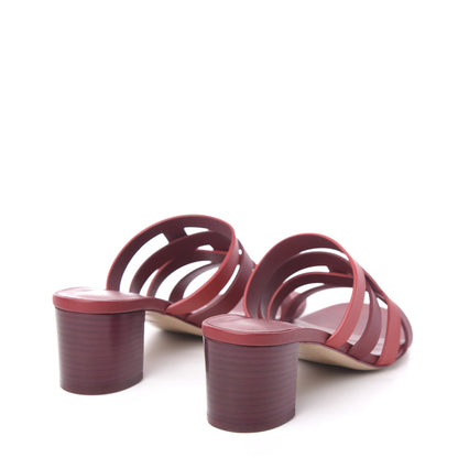Hermes Calfskin Amica Sandals 38.5 Rouge Grenat Orange Solaire 4 of 9