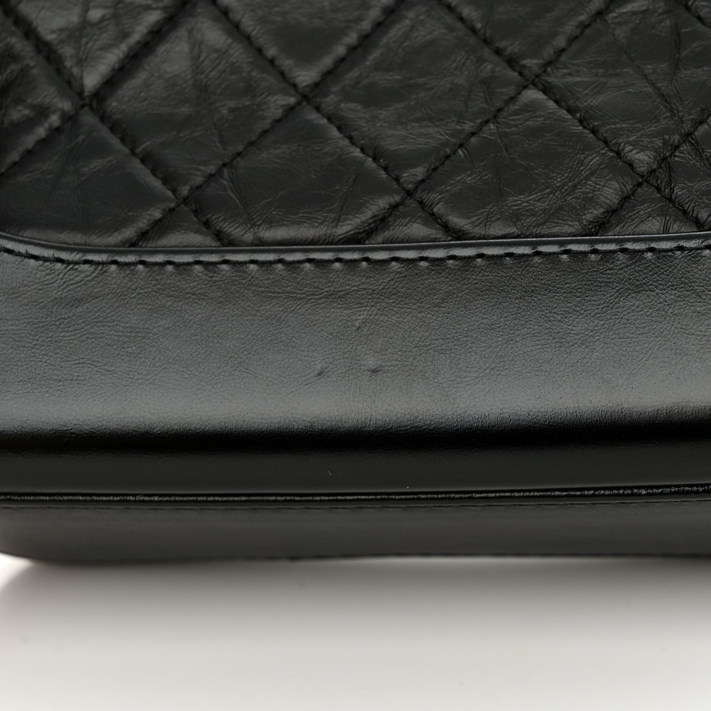 Aged Calfskin Quilted Small Gabrielle Hobo Black