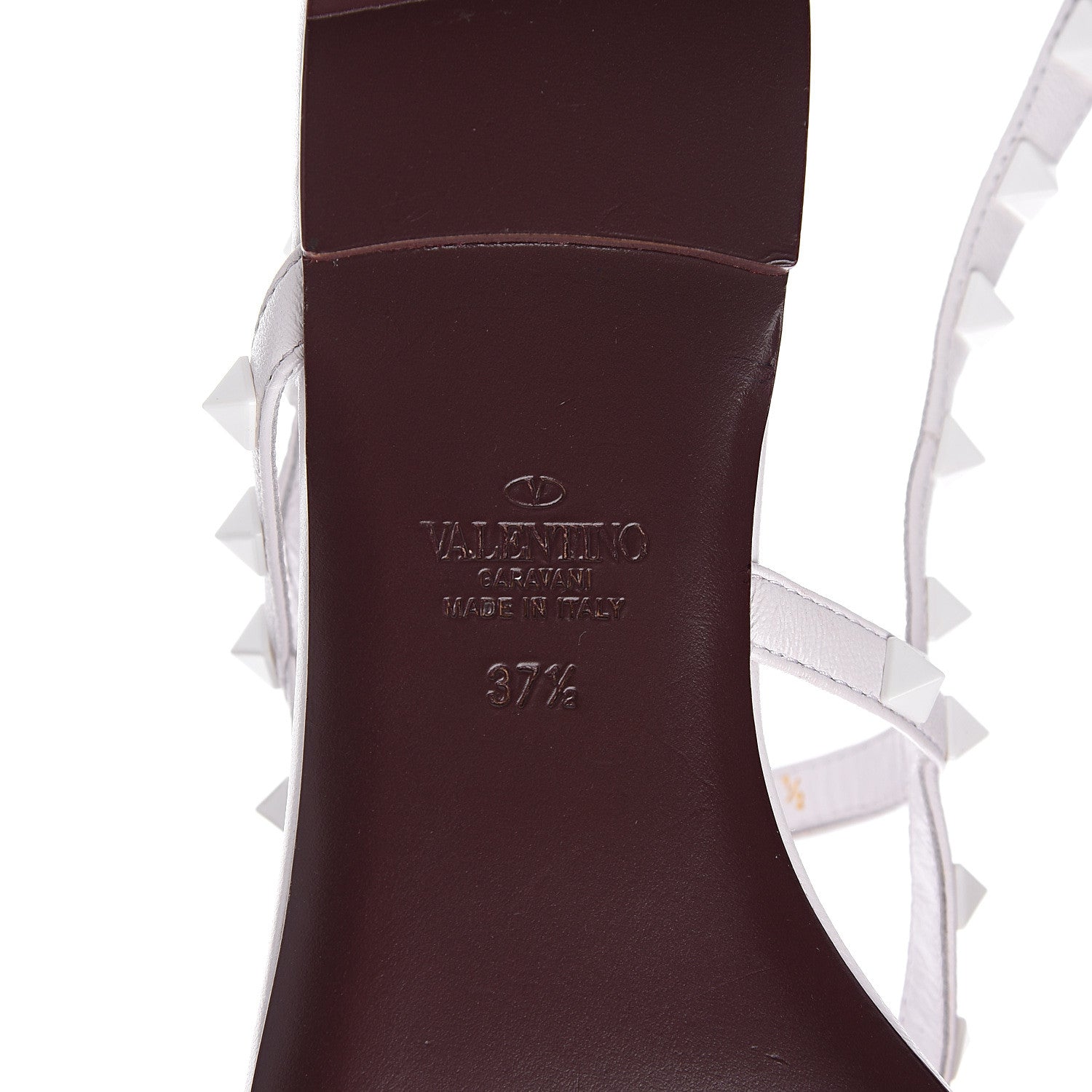 Valentino Garavani Calfskin Rockstud Wraparound Sandals 37.5 White 7 of 9