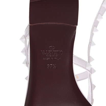 Valentino Garavani Calfskin Rockstud Wraparound Sandals 37.5 White 7 of 9