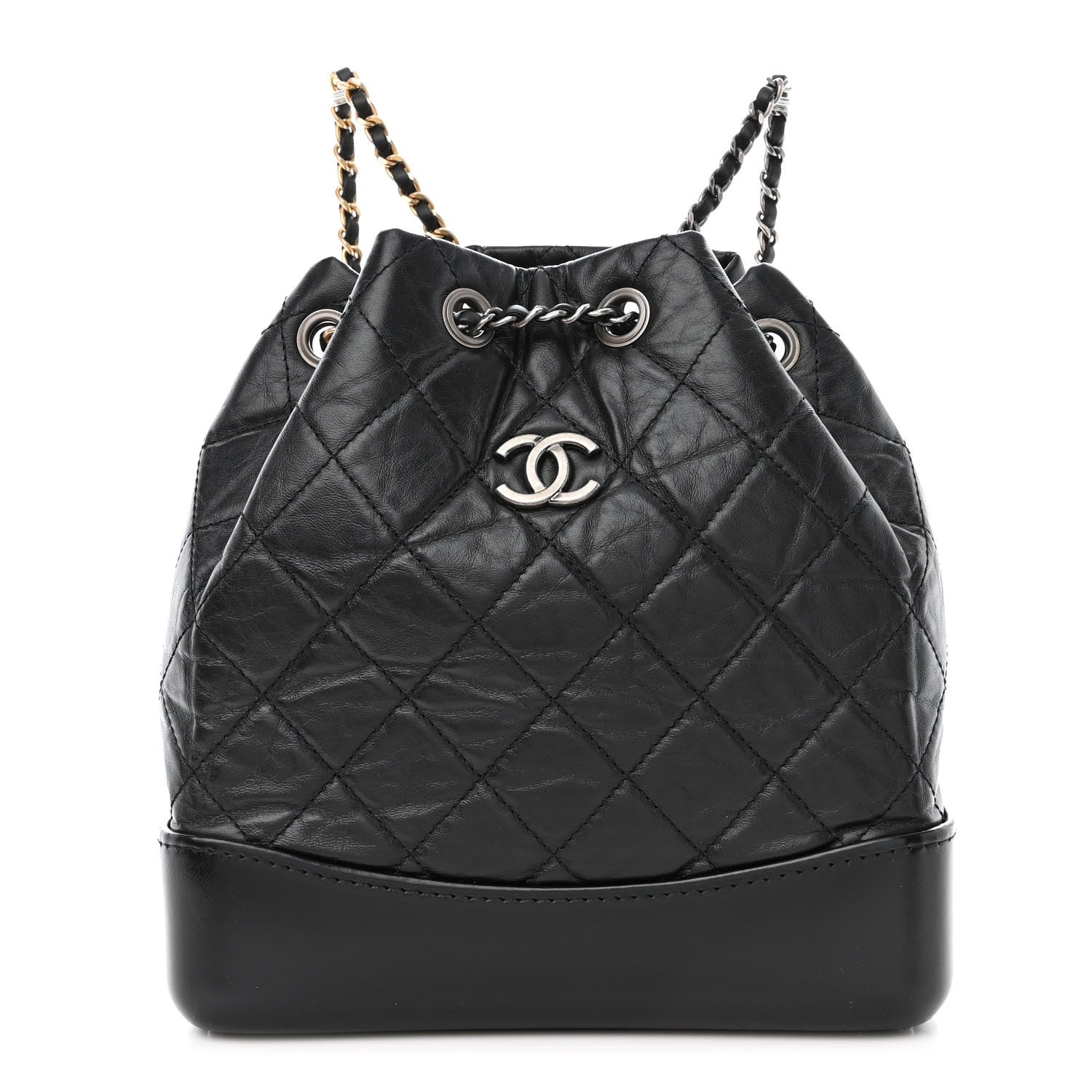 Chanel Aged Calfskin Quilted Small Gabrielle Backpack Black 1 of 11