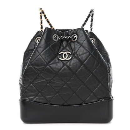 Chanel Aged Calfskin Quilted Small Gabrielle Backpack Black 1 of 11