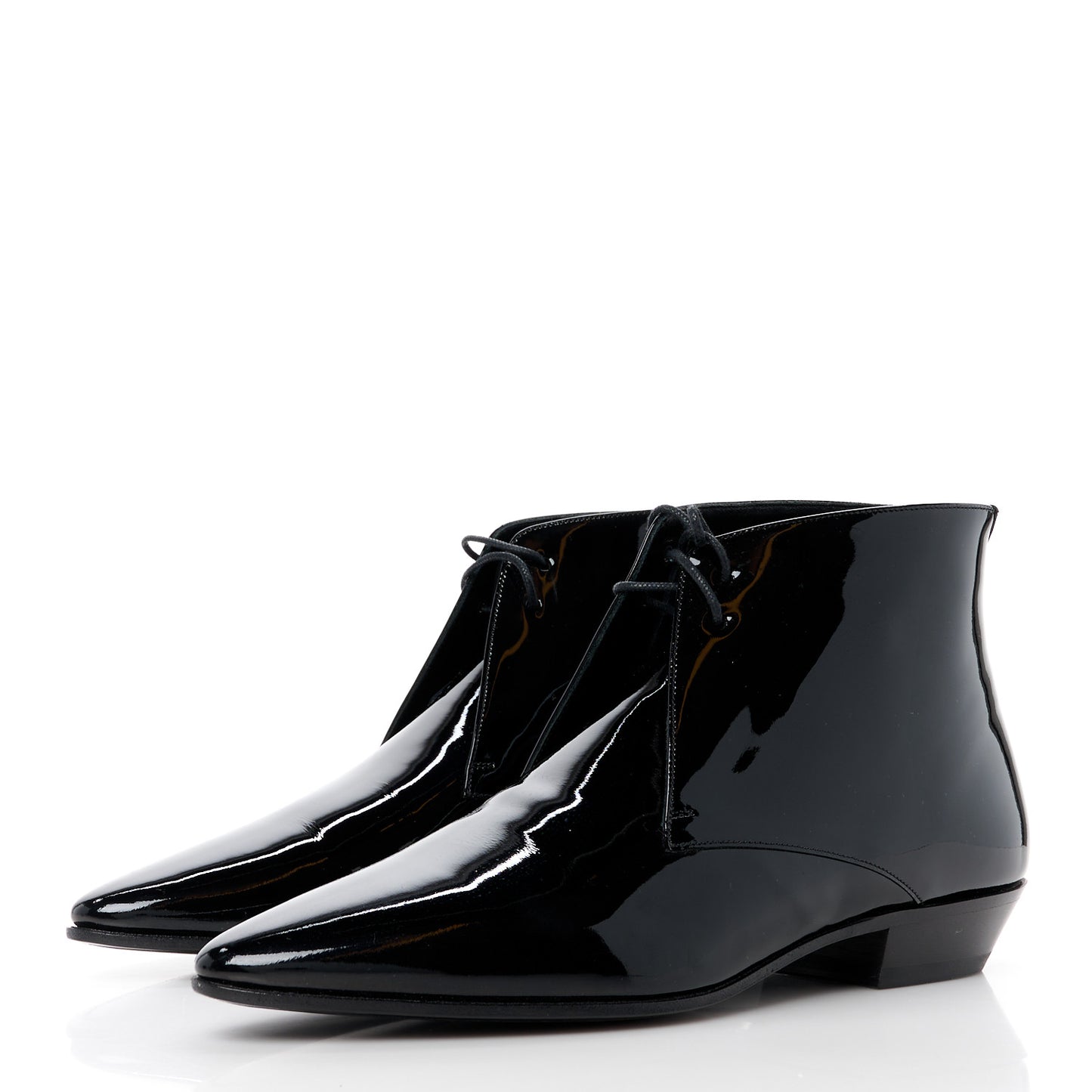 Patent Calfskin Joan Ankle Boots 41 Black