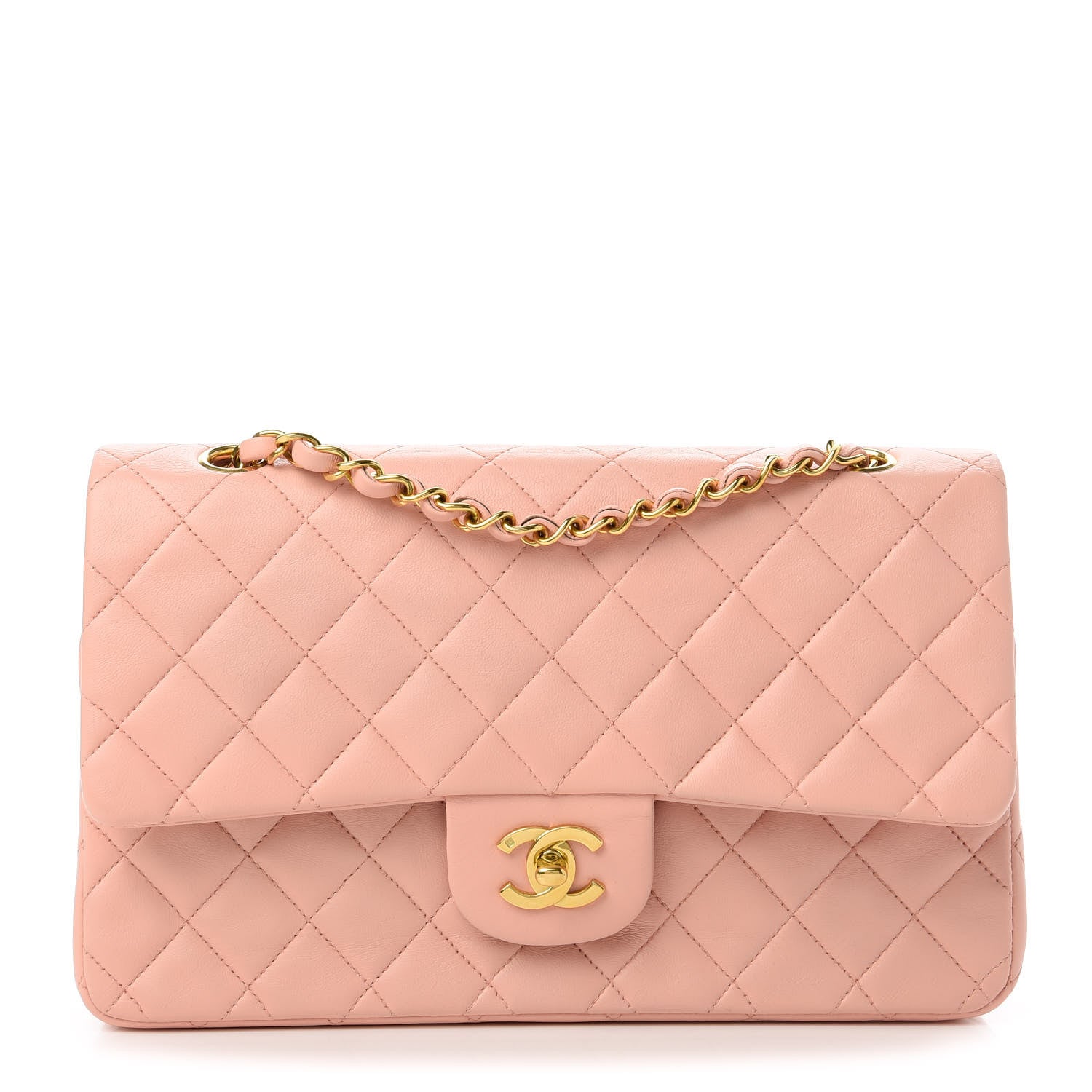 Chanel Lambskin Quilted Medium Double Flap Light Pink 1 of 12