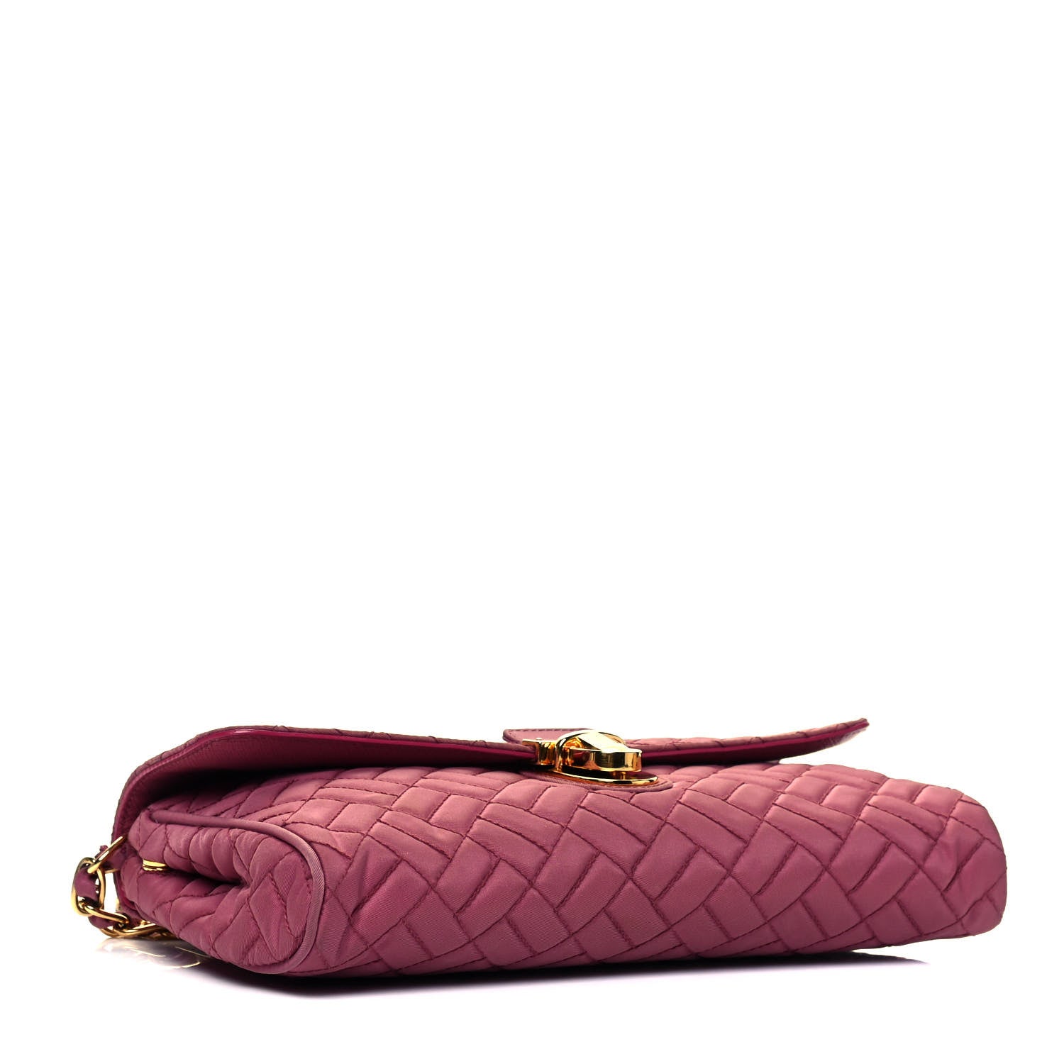Prada Tessuto Nylon Impuntura Flap Chain Bag Bruyere 4 of 9