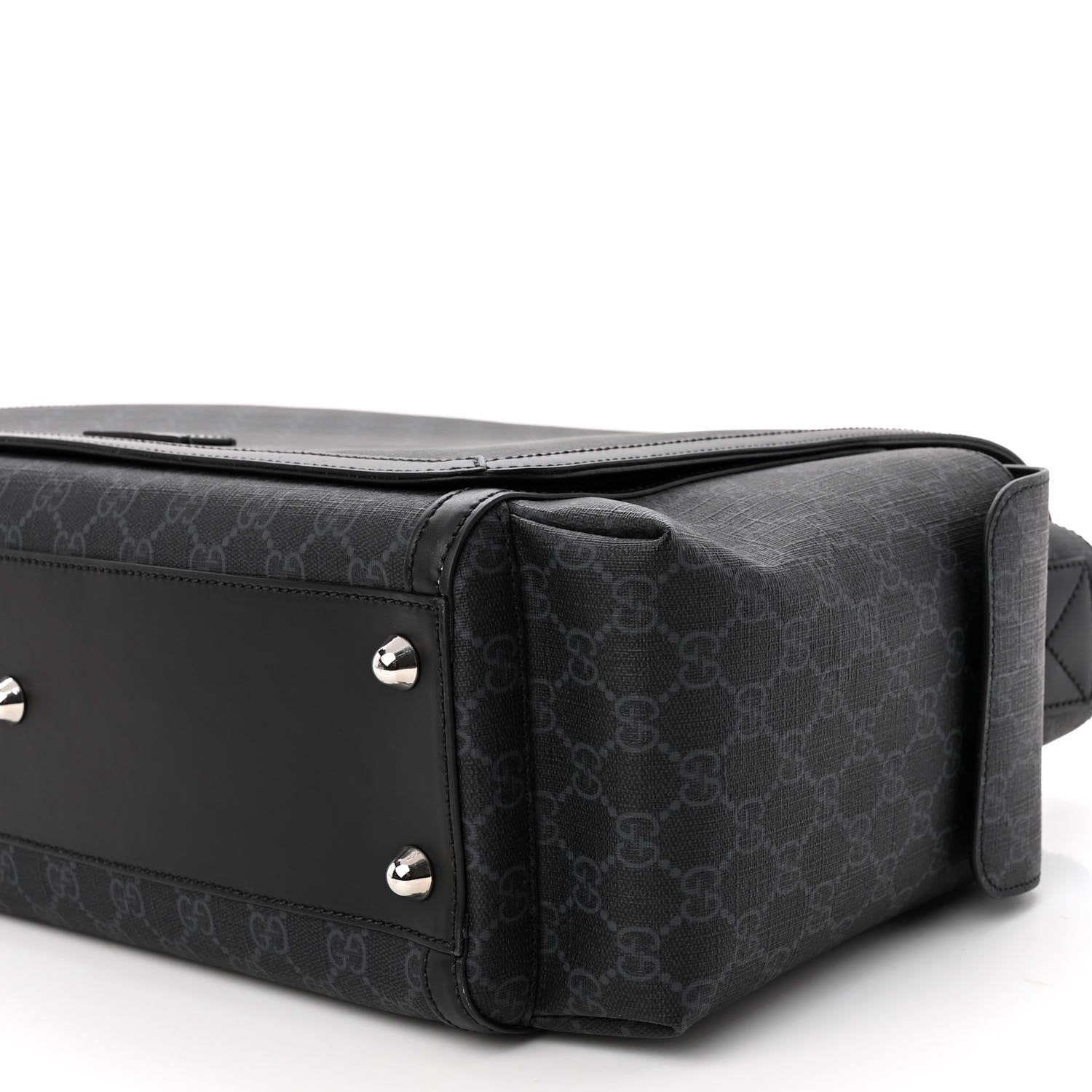 Gucci GG Supreme Monogram Web Messenger Diaper Bag Black Grey 10 of 10