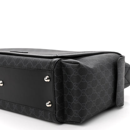 Gucci GG Supreme Monogram Web Messenger Diaper Bag Black Grey 10 of 10