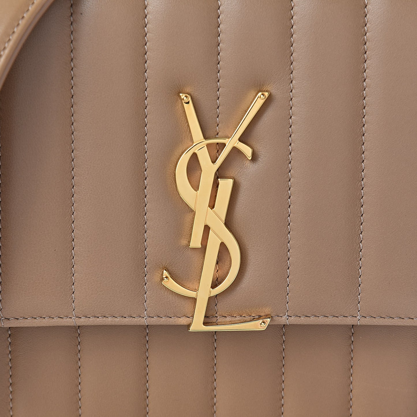 Lambskin Matelasse Monogram Medium Vicky Chain Bag Brown