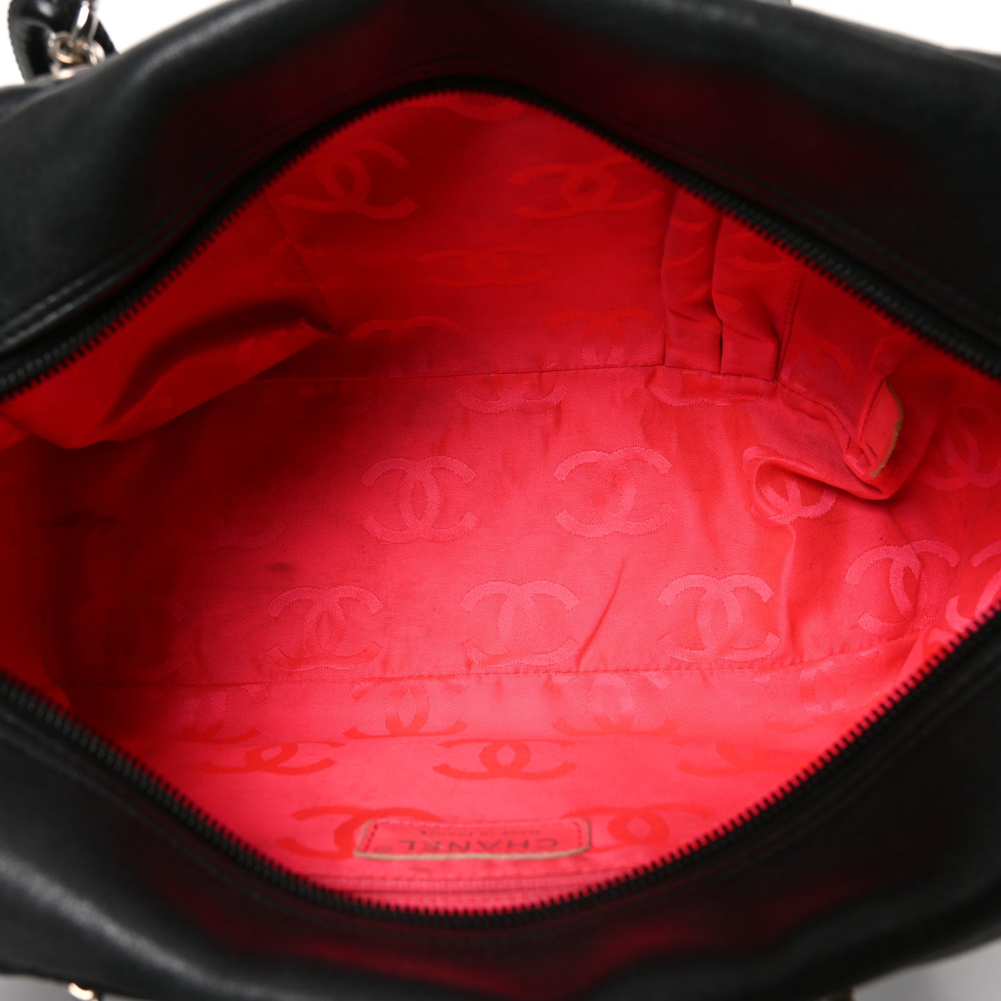 Calfskin Quilted Large Cambon Bowler Black