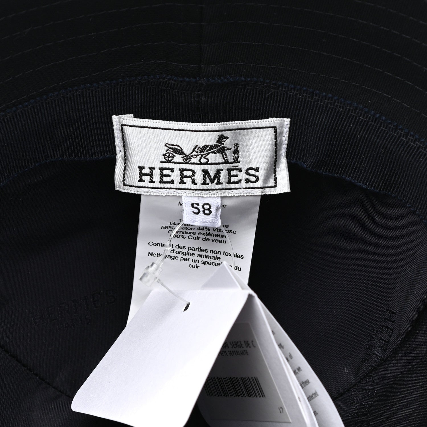 Hermes Cotton Mens Devon Bucket Hat 58 Marine 7 of 8