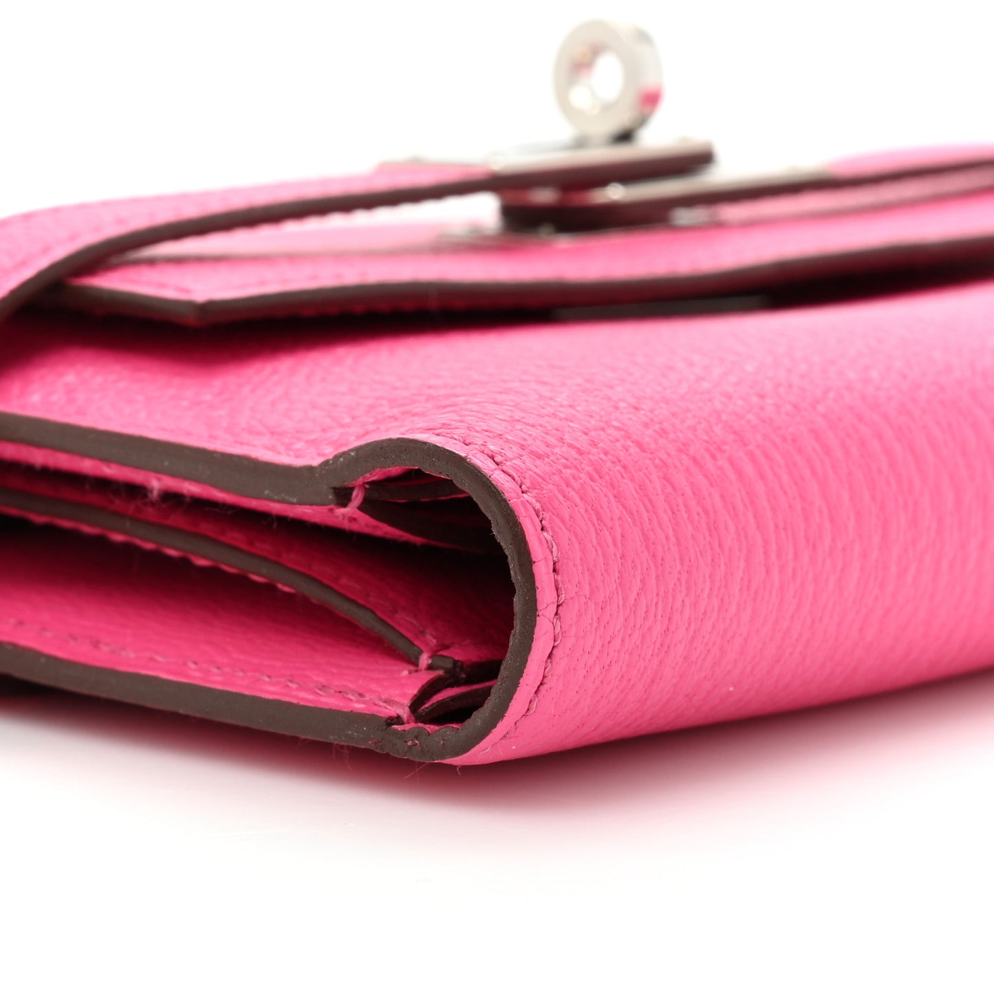 Chevre Mysore Medium Kelly Wallet Rose Shocking