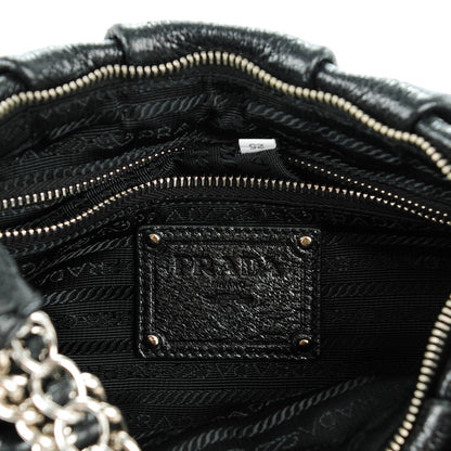 Prada Cervo Lux Chain Hobo Nero Black 6 of 8