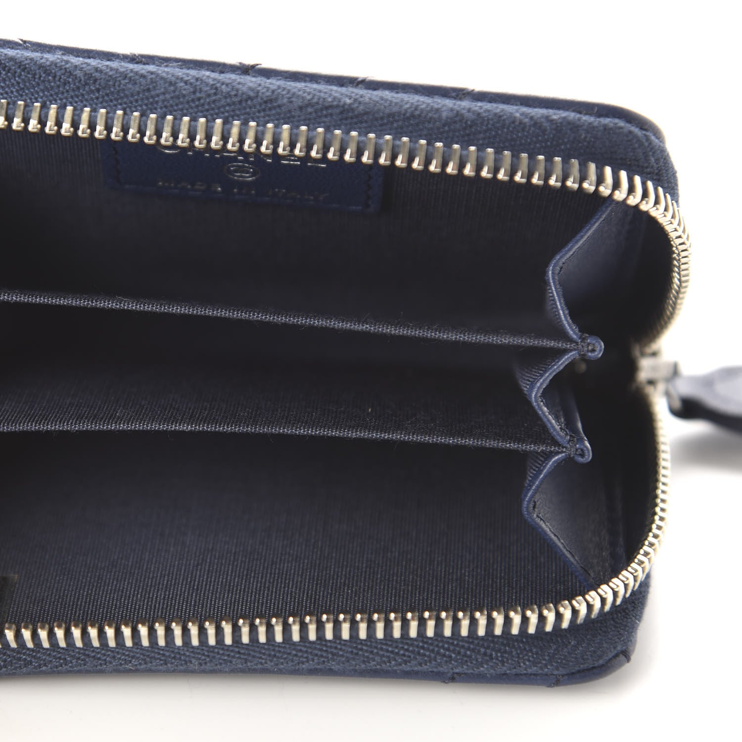 Chanel Lambskin Quilted CC Crossing Zip Around Coin Purse Navy 5 of 11