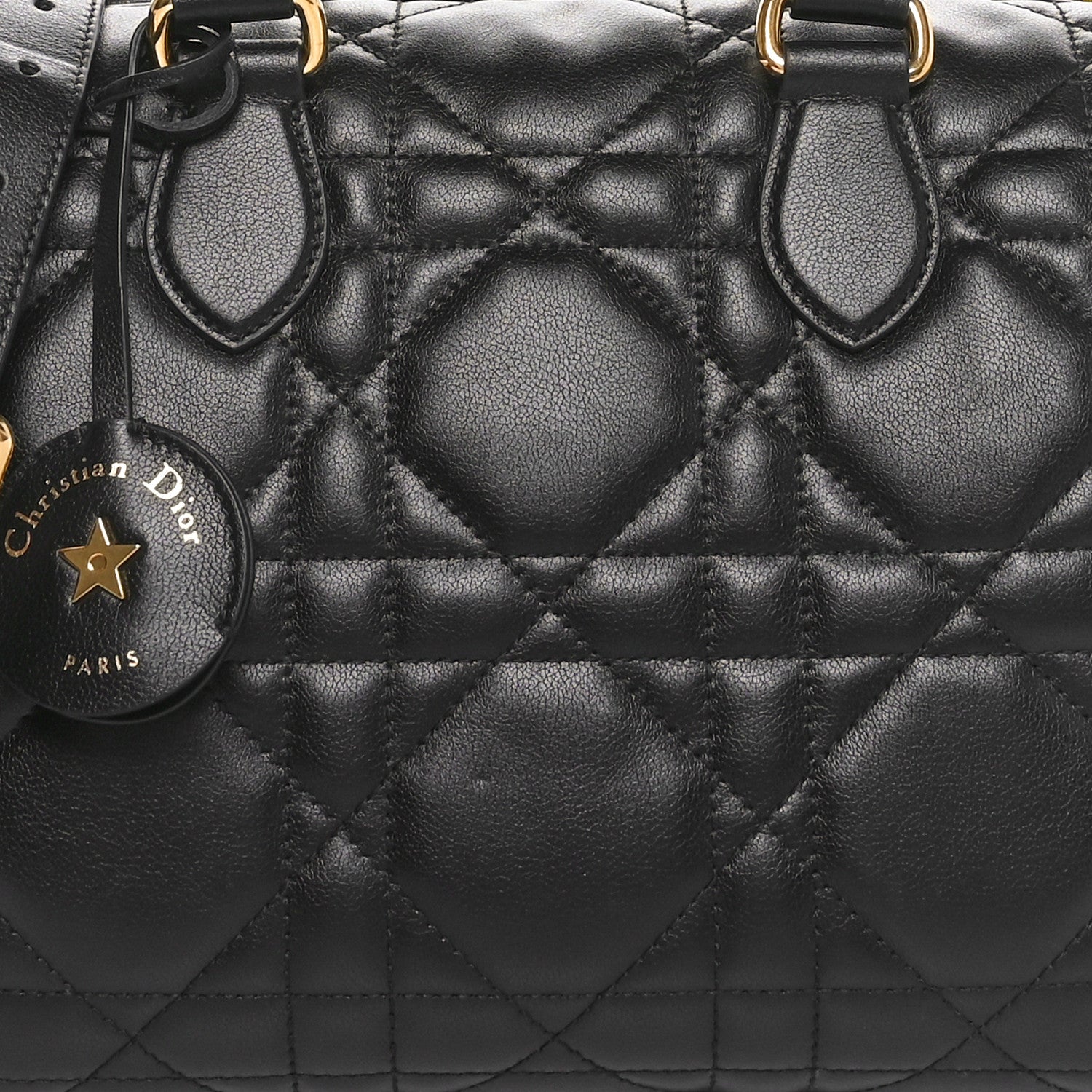 Christian Dior Calfskin Macrocannage Groove 25 Bag Black 8 of 10