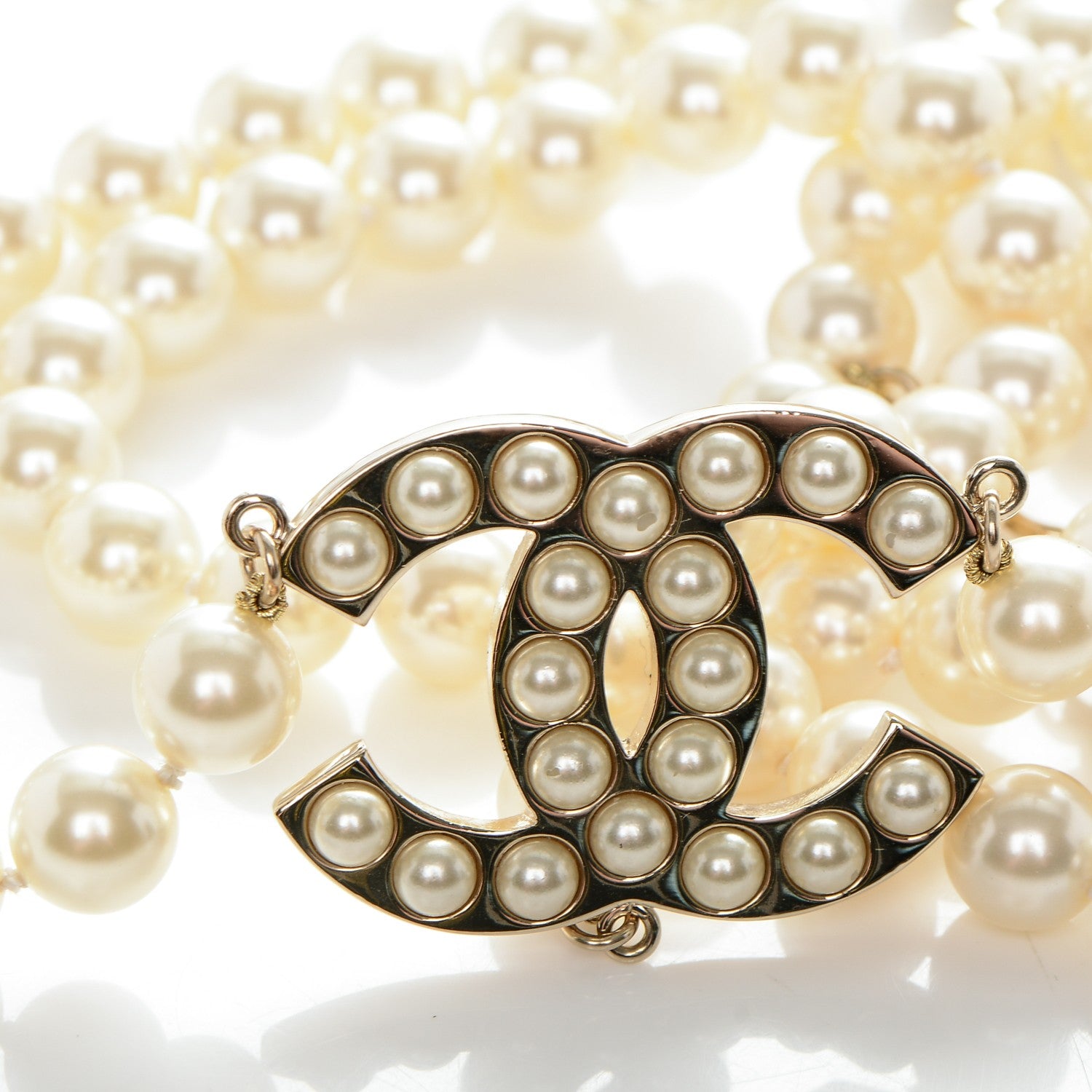 Chanel Pearl CC Double Strand Belt Gold 5 of 7