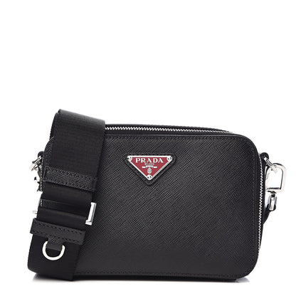 Prada Saffiano Travel Small Brique Crossbody Bag Black 1 of 11