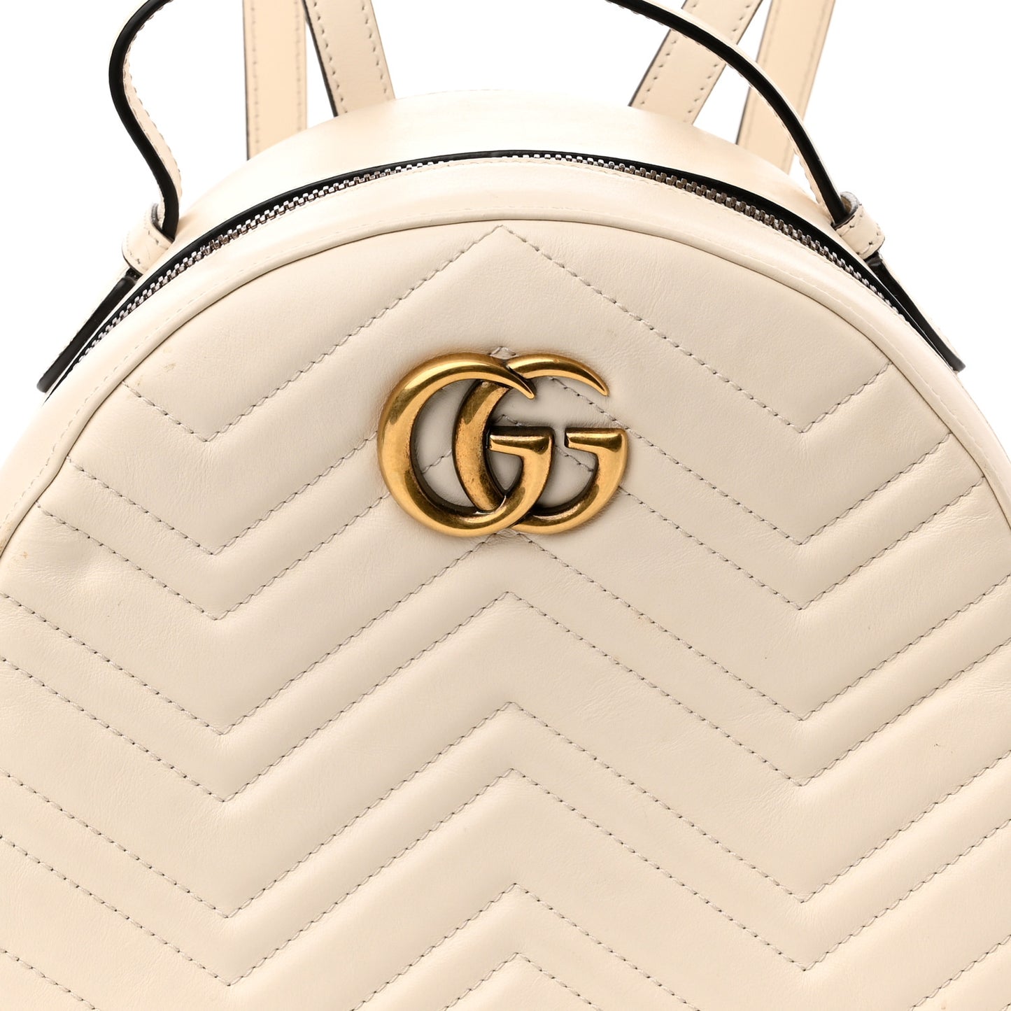 Calfskin Matelasse GG Marmont Dome Backpack White