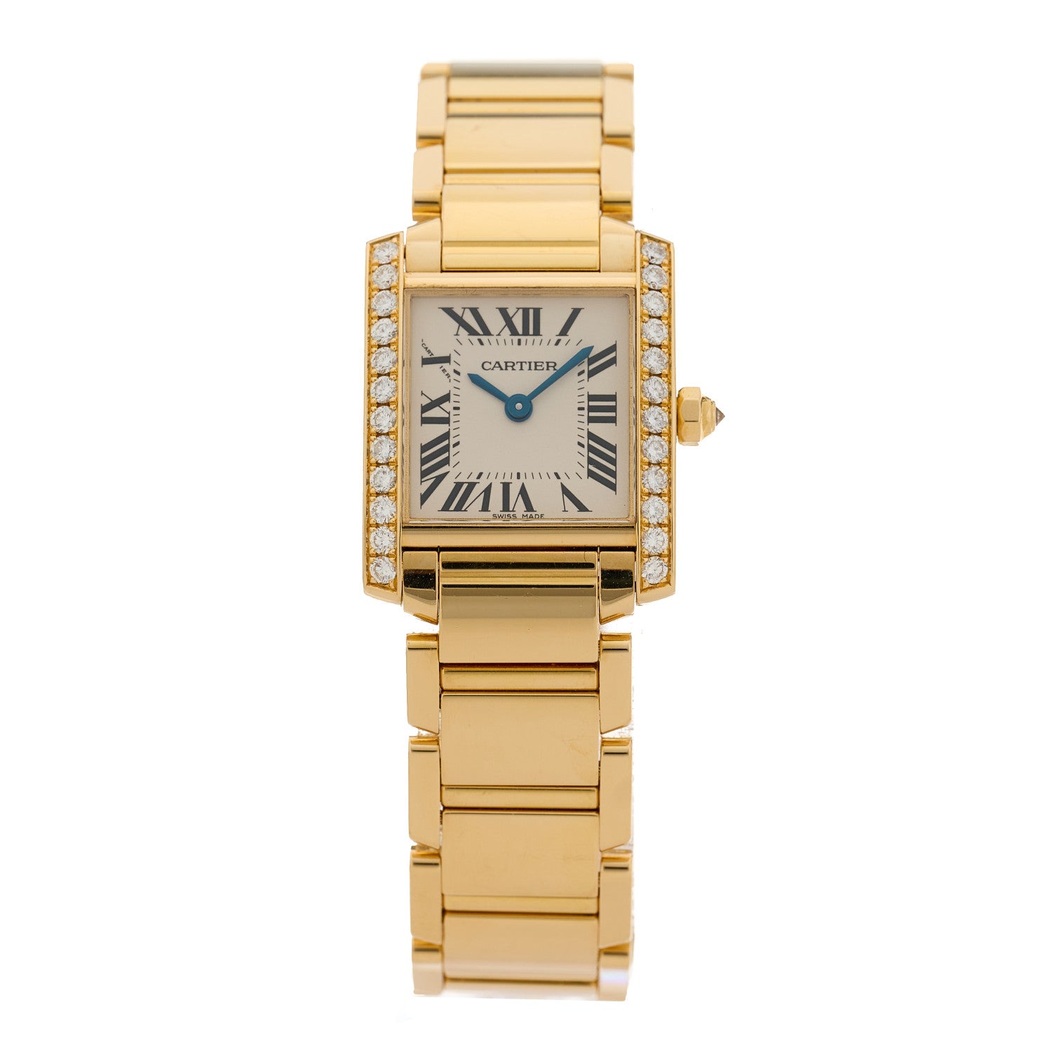 Cartier 18K Yellow Gold Diamond 20mm Tank Francaise Quartz Watch 1 of 4