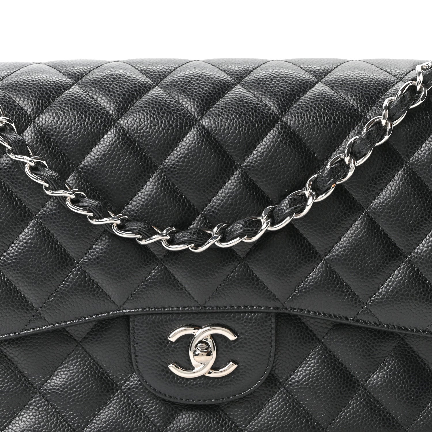 Chanel Caviar Quilted Jumbo Double Flap Black 8 of 10