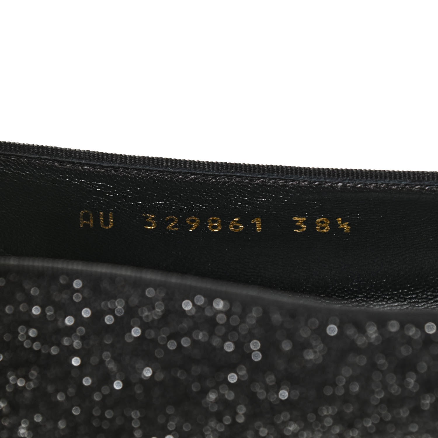 Saint Laurent Metallic Calfskin Smoking Slipper Flat Loafers 38.5 Black Glitter 8 of 9