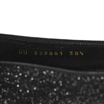 Saint Laurent Metallic Calfskin Smoking Slipper Flat Loafers 38.5 Black Glitter 8 of 9