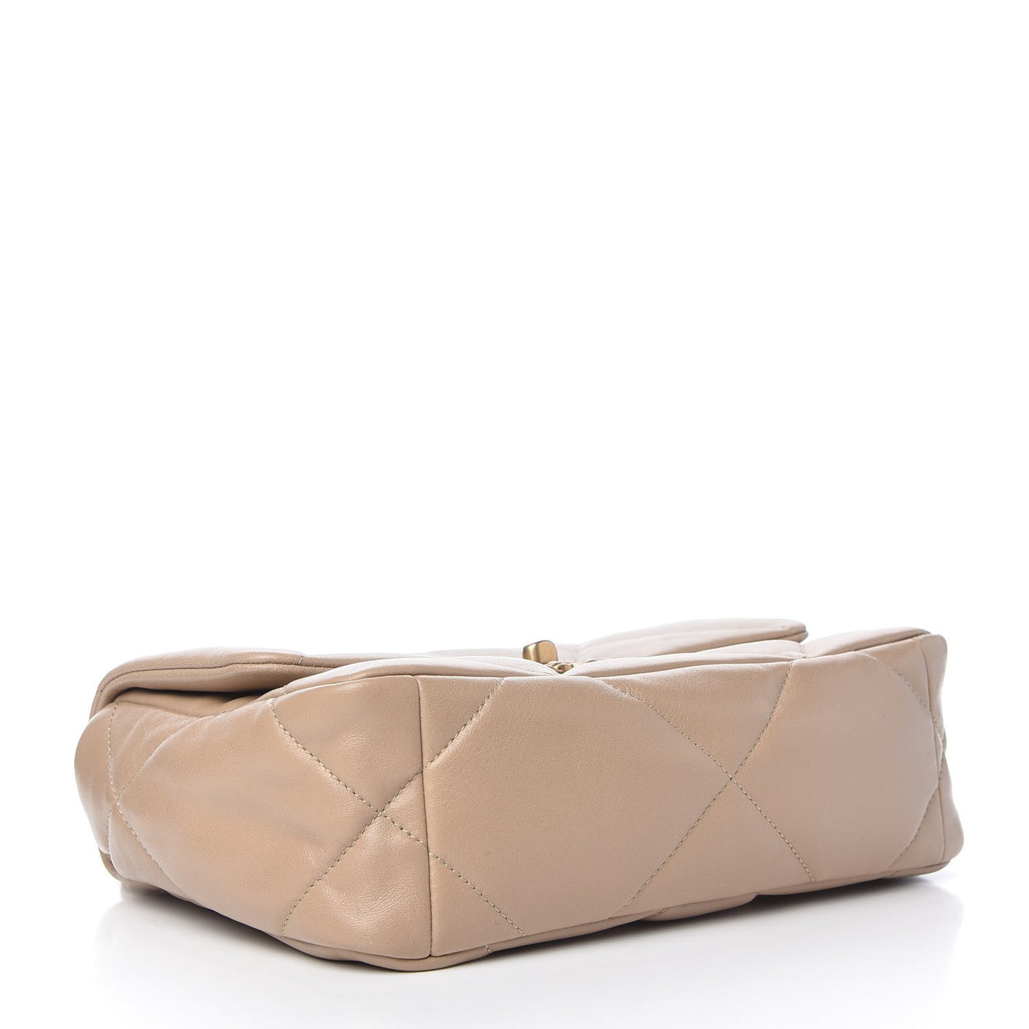 Lambskin Quilted Medium Chanel 19 Flap Dark Beige