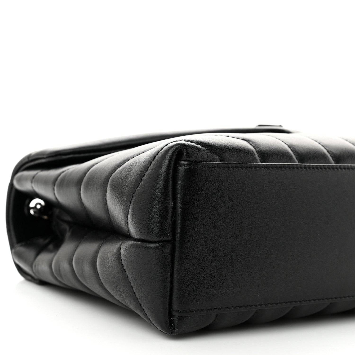 Saint Laurent Calfskin Y Quilted Monogram Monochrome Small Loulou Chain Satchel Black 9 of 11