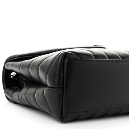 Saint Laurent Calfskin Y Quilted Monogram Monochrome Small Loulou Chain Satchel Black 9 of 11